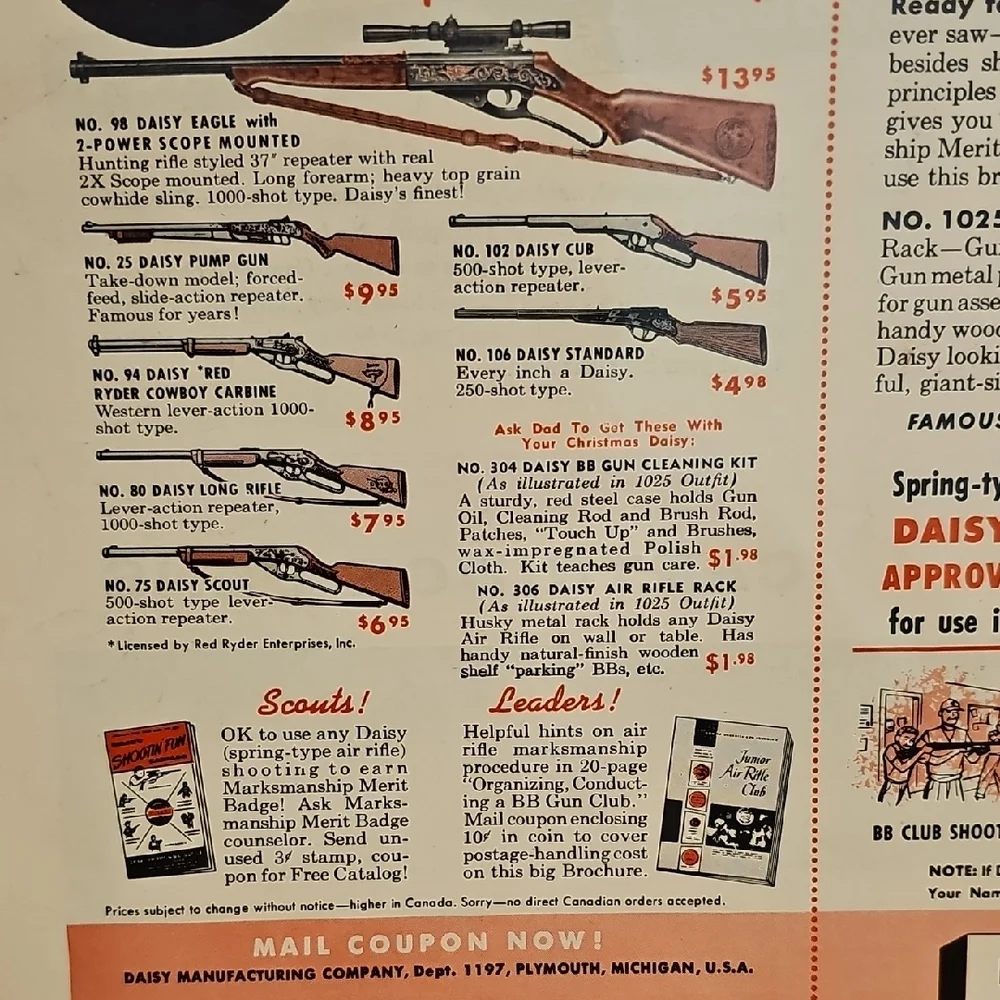 Daisy Air Rifleman Outfit Poster with Red and White Design